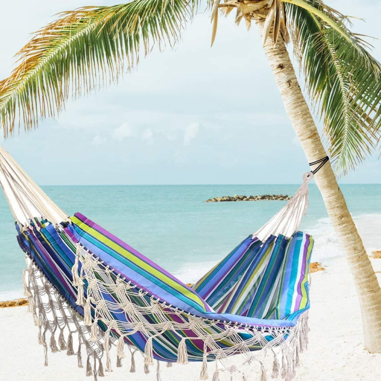 Outdoor Camping Hammock Tassel Polyester Cloth Hammock