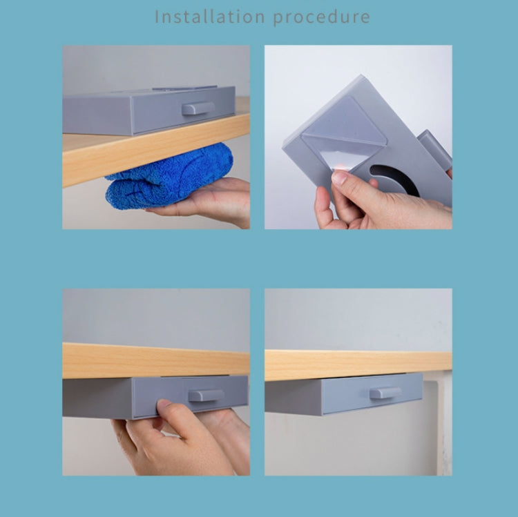 صندوق تخزين بأدراج مخفية، قاعدة لاصقة للمكتب، حافظة أقلام كبيرة الحجم، أزرق داكن، أزرق فاتح، وردي، رمادي