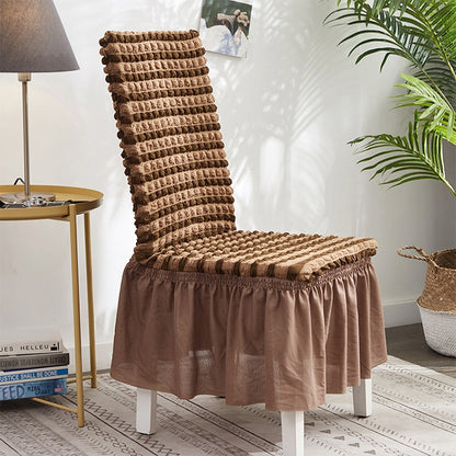 Bubble Skirt Chair Cover Household Elastic Universal One-piece  Seat Stool Cover Fabric Grid Chair Cover, Universal Size