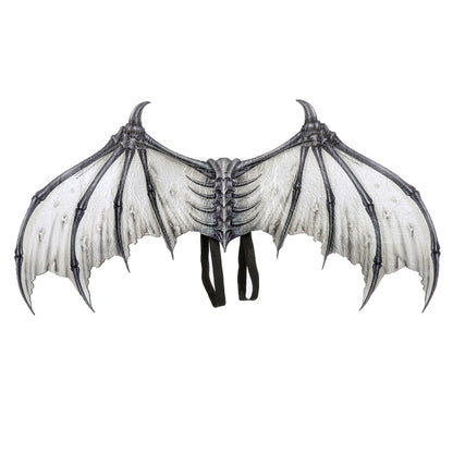 Halloween Carnival Party Props Creative Foldable Non-woven Fabric Devil Bone Wings, White Black Bone, Black White Bone