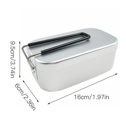 Outdoor Travel Camping Camping Lunch Box Portable Foldable Aluminum Lunch Box Retro Lunch Box Small