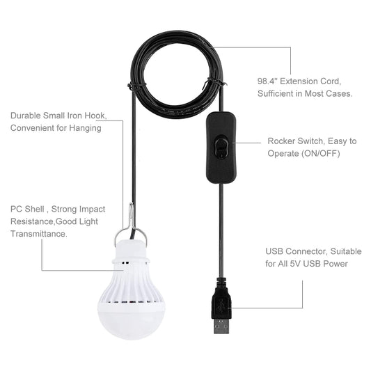 USB Bulb Camping Light Emergency Light