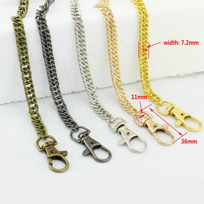 10 PCS Metal Chain Shoulder Bags Handbag Buckle Handle DIY Double Woven Iron Chain Belt, 40cm, 60cm