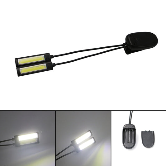 Portable Dual Flexible Arms COB LED Clip Camping Light Reading Desk Laptop Music Stand Lamp, 2