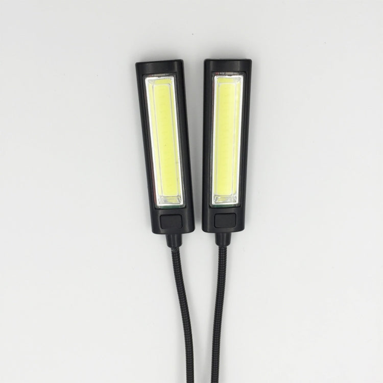 Portable Dual Flexible Arms COB LED Clip Camping Light Reading Desk Laptop Music Stand Lamp, 2