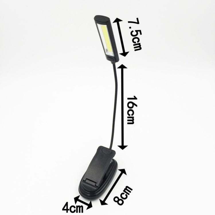Portable Dual Flexible Arms COB LED Clip Camping Light Reading Desk Laptop Music Stand Lamp, 2