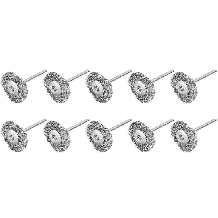 10 PCS Wire Brush Metal Descaling Polishing Brush To Remove Oxide Layer Flat Polishing Brush, Pen Shape 3×5MM, Pen Shape 3×8MM, Bowl Shape3×15MM, Bowl Shape3×25MM, Flat 3×25MM