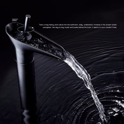 Bathroom Faucet Washbasin Waterfall Hot & Cold Faucet, 84535-1, 84535 High Type, 99529 Black