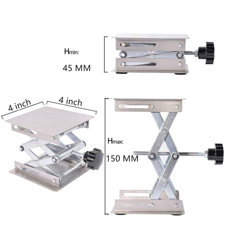 100x100mm Laboratory Manual Stainless Steel Lifting Platform Small Lifting Platform, Laboratory Lifting Platform