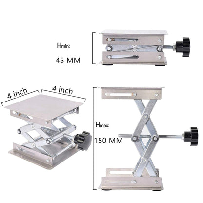 100x100mm Laboratory Manual Stainless Steel Lifting Platform Small Lifting Platform, Laboratory Lifting Platform