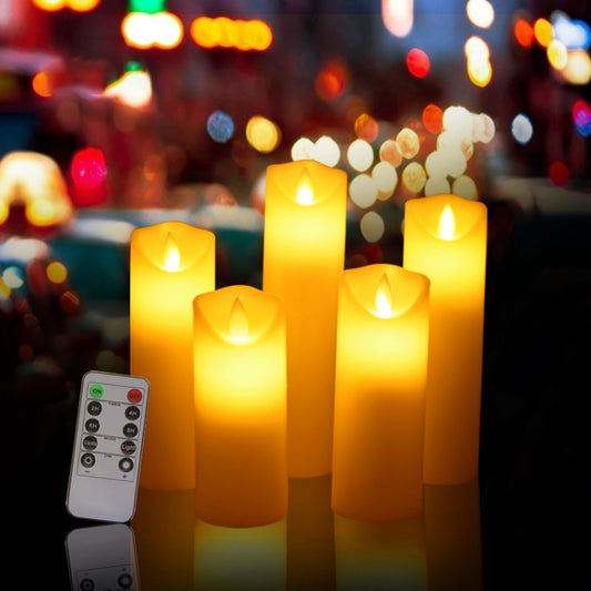 4 in 1 Remote Control Yello Light LED Candle Lamp Halloween Christmas Wedding Decorative Light