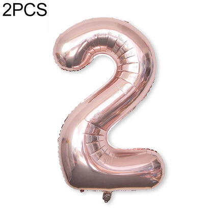 2 PCS 40 Inch Aluminium Foil Number Balloons Birthday Wedding Engagement Party Decor Kids Ball Supplies