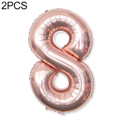 2 PCS 40 Inch Aluminium Foil Number Balloons Birthday Wedding Engagement Party Decor Kids Ball Supplies