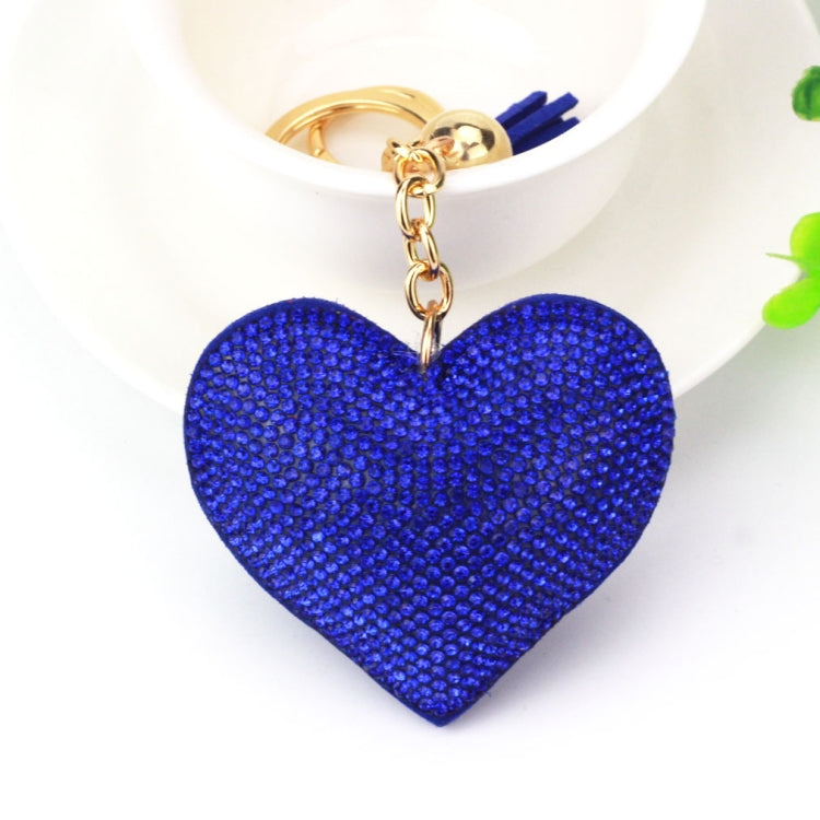 Heart Keychain Leather Tassel Gold Key Holder Metal Crystal Key Chain Keyring Charm Bag Auto Pendant Gift, purple, green, dark blue, lake blue, silver white, watermelon red, light blue, orange, black white, magenta, black gray, yellow, light red, red��...