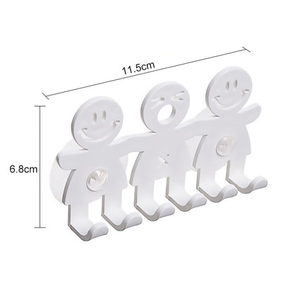 5 PCS Cute Smiley Suction Cup Hanging Toothbrush Holder Plastic Small Person Teeth Holder, Cute Smiley Suction Toothbrush Holder