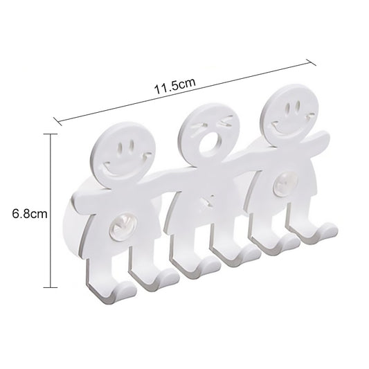5 PCS Cute Smiley Suction Cup Hanging Toothbrush Holder Plastic Small Person Teeth Holder, Cute Smiley Suction Toothbrush Holder
