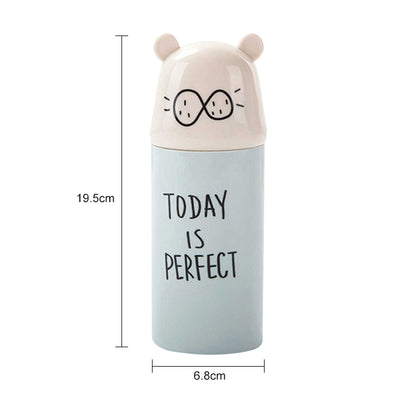 2 PCS Cartoon Protable Travel Home Bathroom Toothbrush Case Storage Box Mouth Cup