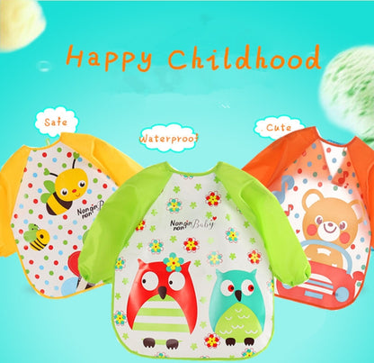 Baby Bibs Waterproof Long Sleeve Apron, One Size