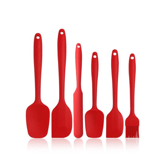 6 in 1 Food Grade Silicone Spatula Cake Spatula Oil Brush Mixing Knife Baking Cooking Utensils Set