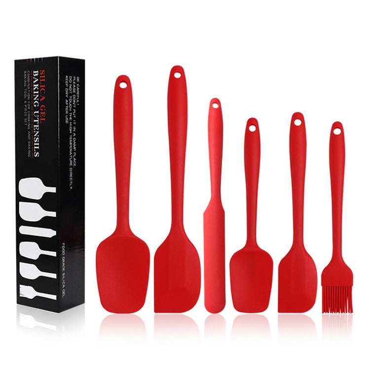 6 in 1 Food Grade Silicone Spatula Cake Spatula Oil Brush Mixing Knife Baking Cooking Utensils Set