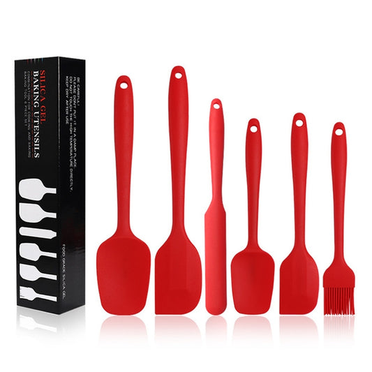 6 in 1 Food Grade Silicone Spatula Cake Spatula Oil Brush Mixing Knife Baking Cooking Utensils Set