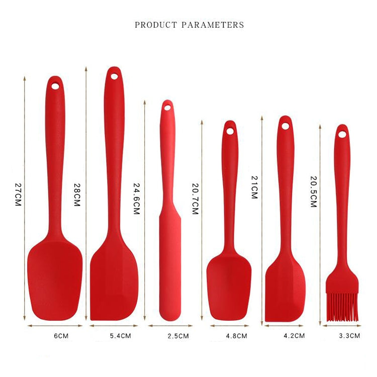 6 in 1 Food Grade Silicone Spatula Cake Spatula Oil Brush Mixing Knife Baking Cooking Utensils Set