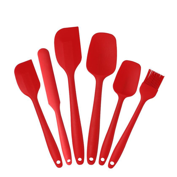 6 in 1 Food Grade Silicone Spatula Cake Spatula Oil Brush Mixing Knife Baking Cooking Utensils Set