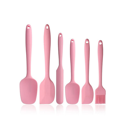6 in 1 Food Grade Silicone Spatula Cake Spatula Oil Brush Mixing Knife Baking Cooking Utensils Set