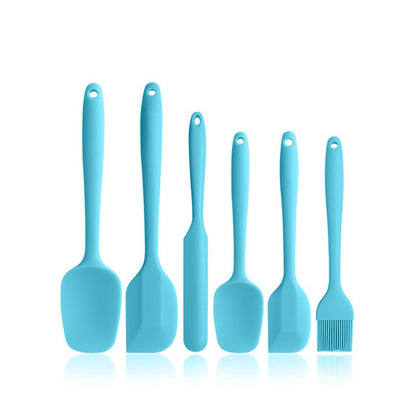 6 in 1 Food Grade Silicone Spatula Cake Spatula Oil Brush Mixing Knife Baking Cooking Utensils Set