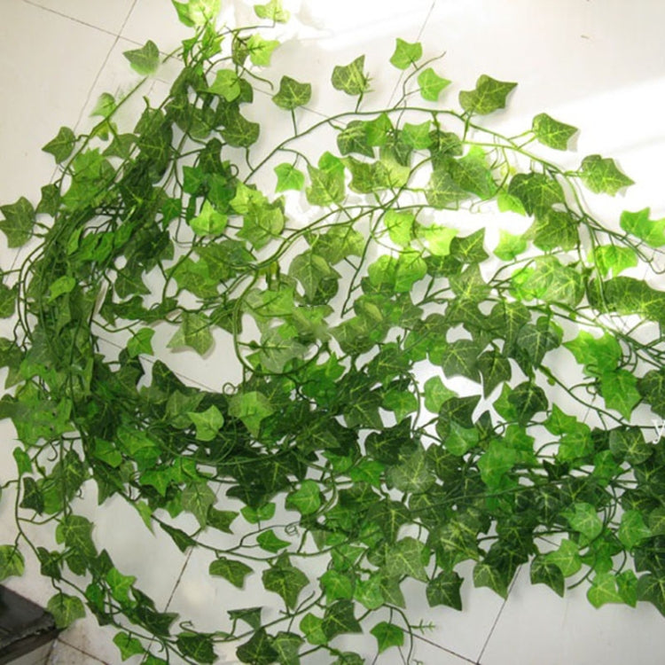 12 PCS 2.4M Artificial Ivy Green Leaf Garland Plants Vine Fake Home Decor PlasticFlower Rattan String