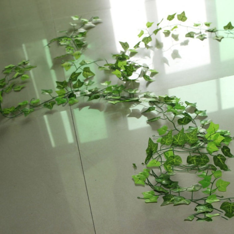 12 PCS 2.4M Artificial Ivy Green Leaf Garland Plants Vine Fake Home Decor PlasticFlower Rattan String