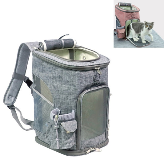 LDLC Pets Going Out Portable Foldable Breathable Backpack, M Light Gray, M Light Pink, M Ginger Yellow, M Denim Blue
