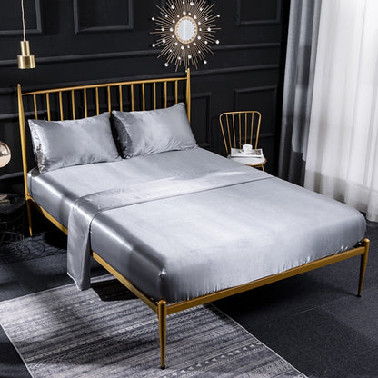 Home Ice Silk Simulation Silk Four-Piece Pillowcase Flat Sheet Fitted Sheet Set