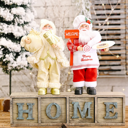 Christmas Decoration Standing Santa Claus Doll Christmas Backpack Old Man Doll Ornaments, Chef, Gift