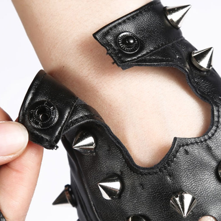 Children Punk Rivet Faux Leather Glove Kids DS Dancing Rock and Roll Jazz Half Finger Glove
