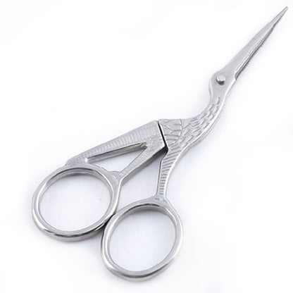 Crane Tailor Scissor Cross Stitch Retro Craft Sewing Scissor, Gold, Silver