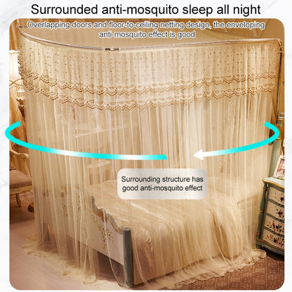 U-shaped Three-door Stainless Steel Tube Floor Mosquito Net