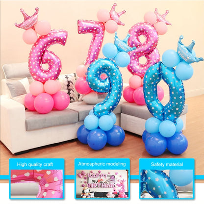 Number Foil Balloon Happy Birthday Decoration, Number 0, Number 9, Number 8, Number 7, Number 4, Number 3, Number 1, Number 2, Number 6, Number 5