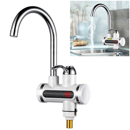 220V Kitchen Tankless Water Heater Instant Electric Faucet Electric Heater Tap with Temperature Display, Water from below, Water from side