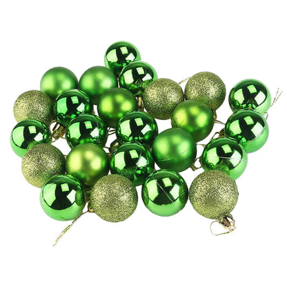 24 PCS 3cm Home Christmas Tree Decor Ball Bauble Hanging Xmas Party Ornament Decorations, green, black, blue, rose gold, white