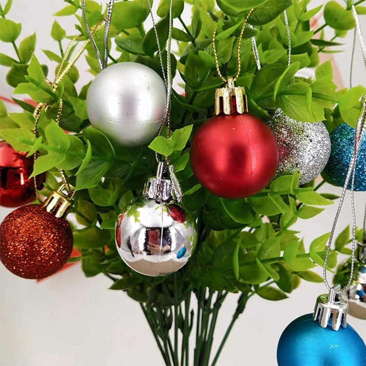 24 PCS 3cm Home Christmas Tree Decor Ball Bauble Hanging Xmas Party Ornament Decorations, green, black, blue, rose gold, white