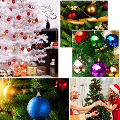 24 PCS 3cm Home Christmas Tree Decor Ball Bauble Hanging Xmas Party Ornament Decorations, green, black, blue, rose gold, white