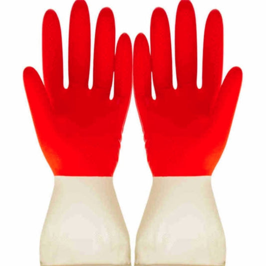 1 Pair Household Two-color Washing Gloves Housework Cleaning Laundry Dishwashing Latex Gloves, S, M, L, XL