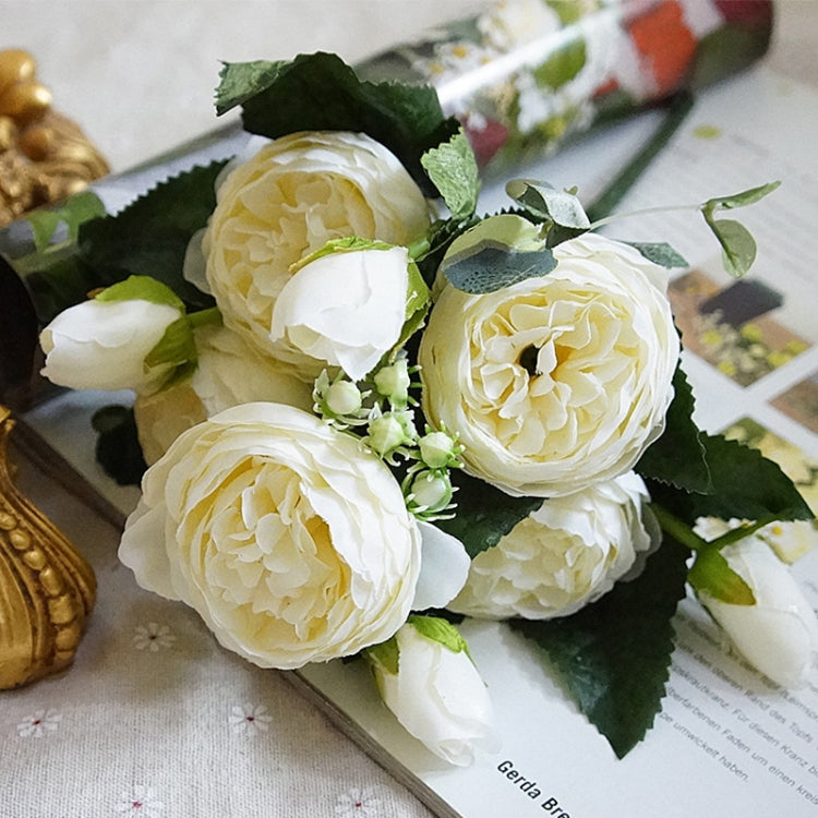 Beautiful Rose Peony Artificial Silk Flowers Small Bouquet Fores Home Party Spring Wedding Decoration Fake Flower