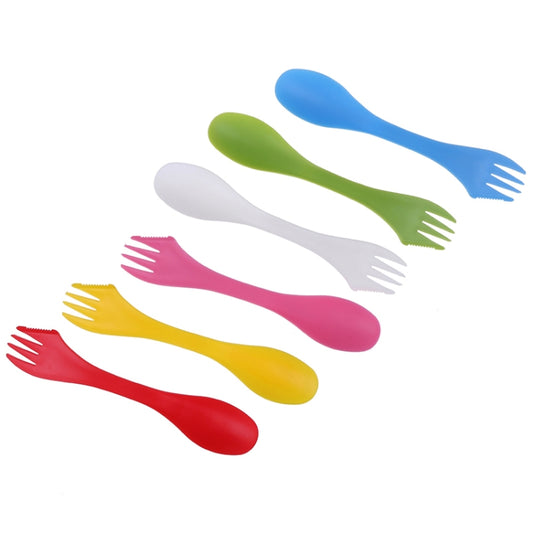 2 Set  3 In 1 Outdoor Camp Tableware Heat Resistant Spoon Fork Knife Camping Hiking Utensils (6pcs=1set), 2 Set