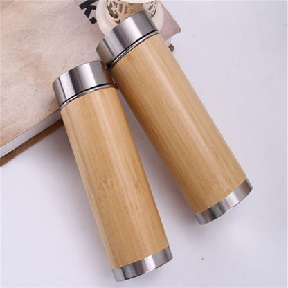 Creative Bamboo Thermos Bottle Stainless Steel Vacuum Flask, 450ml  Stainless Steel