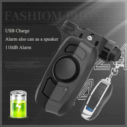 قفل دراجة مضاد للسرقة ومضاد للضياع وشحن USB وجهاز تحكم عن بعد لاسلكي وكاشف إنذار الاهتزاز