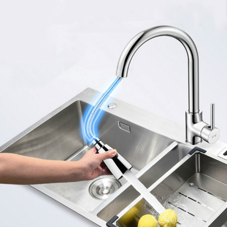 Kitchen Pull-out Faucet Hot And Cold Home 304 Stainless Steel Retractable Rotating Faucet, Electroplated Copper, Stainless Steel Black, Plating 304, Copper Plating + Water Stop