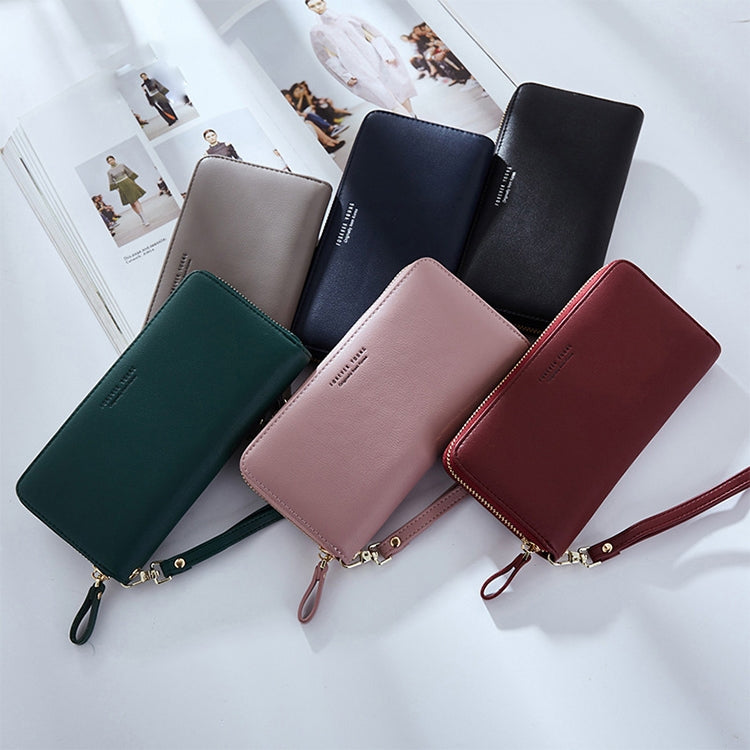 Women Long Clutch Wallet Large Capacity Wallets Female Purse Phone Pocket Card Holder, Pink, Gray, Blue, Green, Wine Red, Black