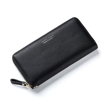 Women Long Clutch Wallet Large Capacity Wallets Female Purse Phone Pocket Card Holder, Pink, Gray, Blue, Green, Wine Red, Black